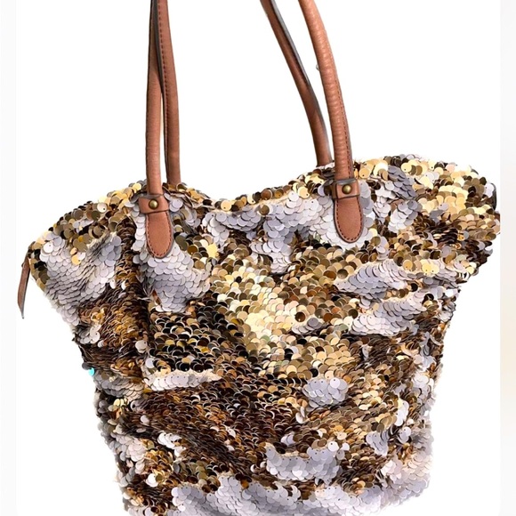 ANTHROPOLOGIE’s Ms.Allbright Specialty Multitonal Sequined Tote bag Medium size - Picture 4 of 12